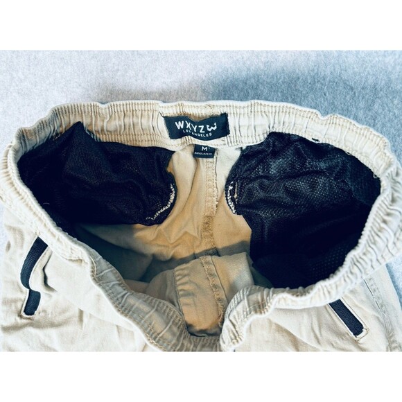 WXYZ Cargo Pants Tan Youth Size Medium - Zippers Pockets Elastic Waist - Picture 3 of 10